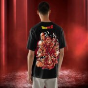 Dragon Ball Z Oversized T-Shirt with Goku Power-Up Back Print SIDE