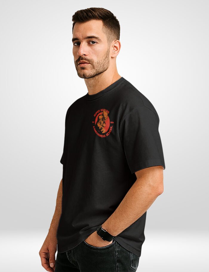 Dragon Ball Z Oversized T-Shirt with Goku Power-Up Back Print RONT SIDE