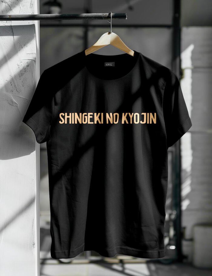 Attack on Titan Oversized T Shirt with Shingeki no Kyojin Text – Front View
