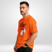 Kenshin Oversized T Shirt Orange Design – Anime Samurai Print side