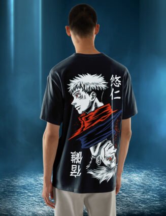 Yuji x Sukuna Oversized T Shirt Jujutsu Kaisen Design Back Print Buffring sideback