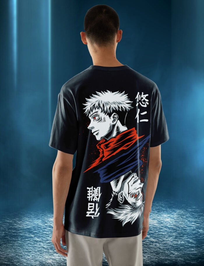 Yuji x Sukuna Oversized T Shirt Jujutsu Kaisen Design Back Print Buffring sideback